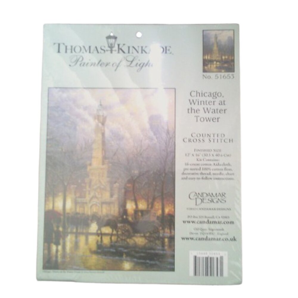Thomas Kinkade Cross Stitch Kit 51653 CHICAGO WINTER AT THE WATER TOWER NIP